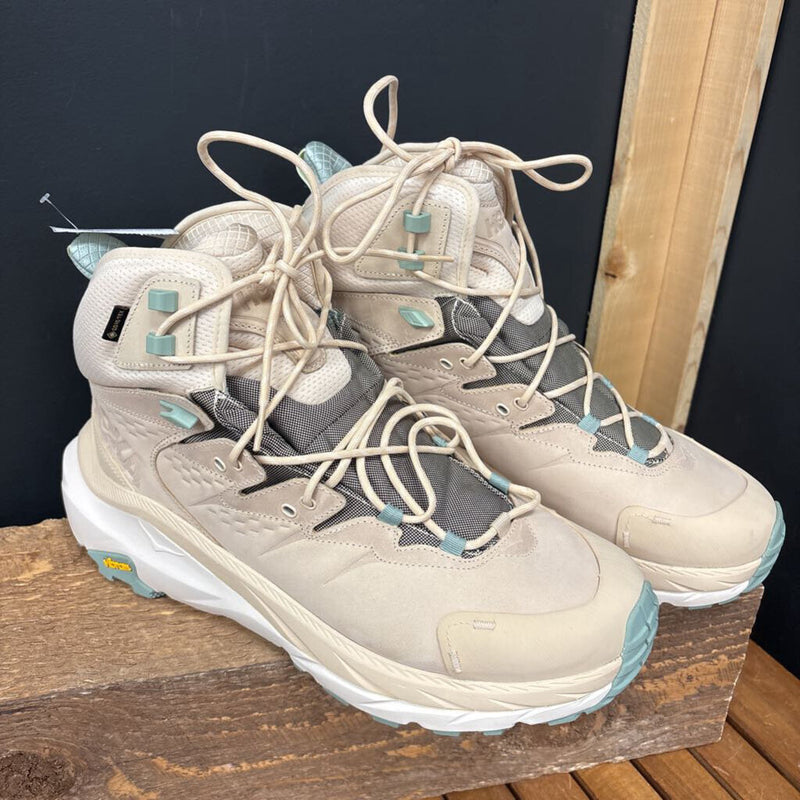 Hoka - M KAHA 2 GTX Hiking Boots - MSRP $280: Beige/White/Green-men-12