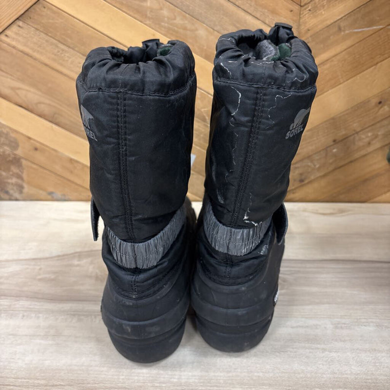 Sorel- Youth Black Insulated Winter Boots- MSRP $110: black-children-6