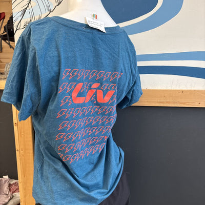 LIV - Women's V-Neck T-Shirt: blue-women-LG