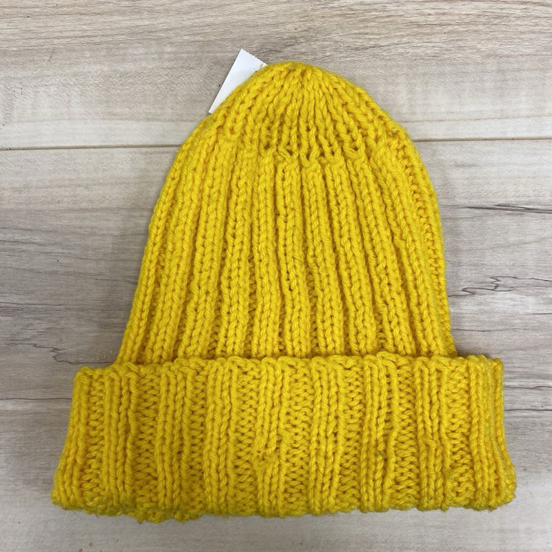 Yellow Knit Beanie Hat: yellow-unisex-