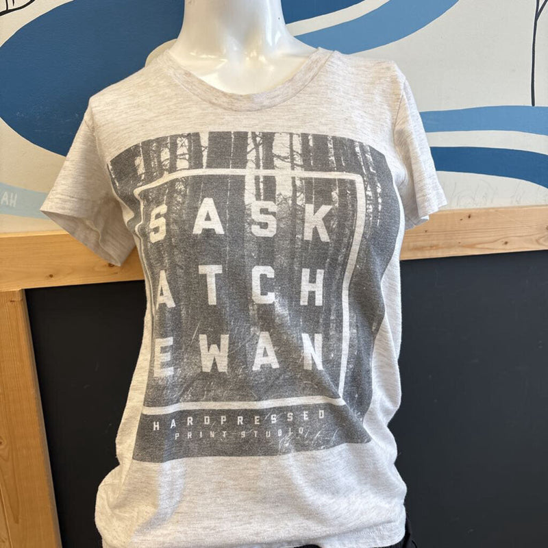 Hardpressed- Saskatchewan Graphic T-Shirt: Grey-women-Md