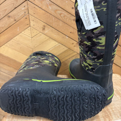 Children's Boots -Neoprene Winter Boot: Black/Green-children-2Y