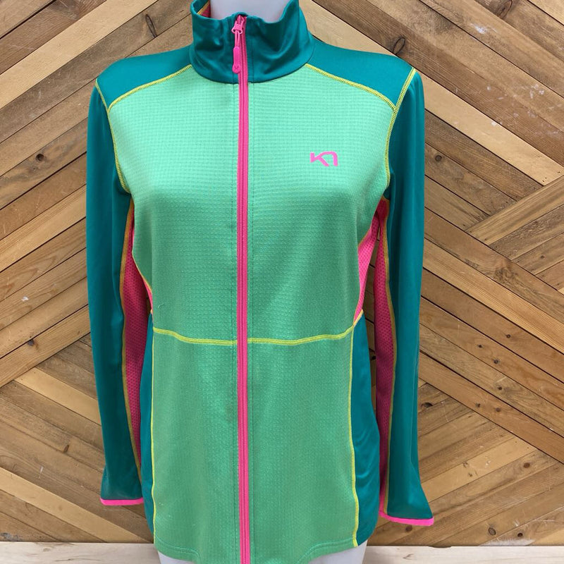 Kari Traa - Zip Up - MSRP $130: Green/Pink/Yellow-unisex-