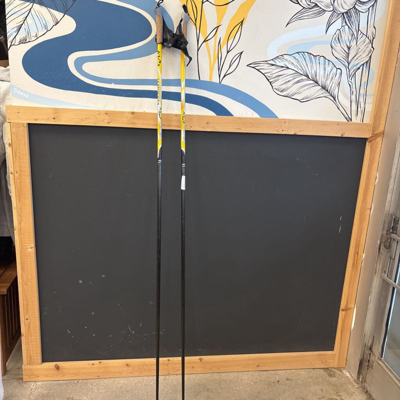 KV2 Tempesta Carbon Cross Country Ski Poles MSRP $200: Yellow/black--170
