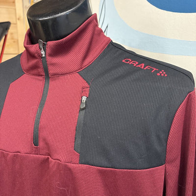 Craft - Men's Long Sleeve Quarter Zip Pullover- MSRP $98: burgundy-men-XXL