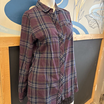 Woods- Women's Button Down Flannel- MSRP : Grey /Purple -women-MD