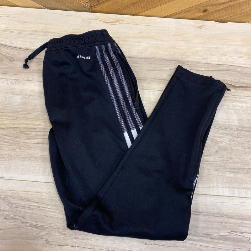 Adidas- Youth Track Pants : Black White -children-11/12Y