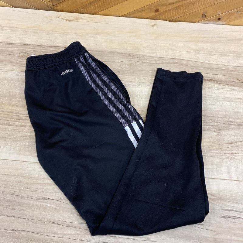 Adidas- Youth Track Pants : Black White -children-11/12Y