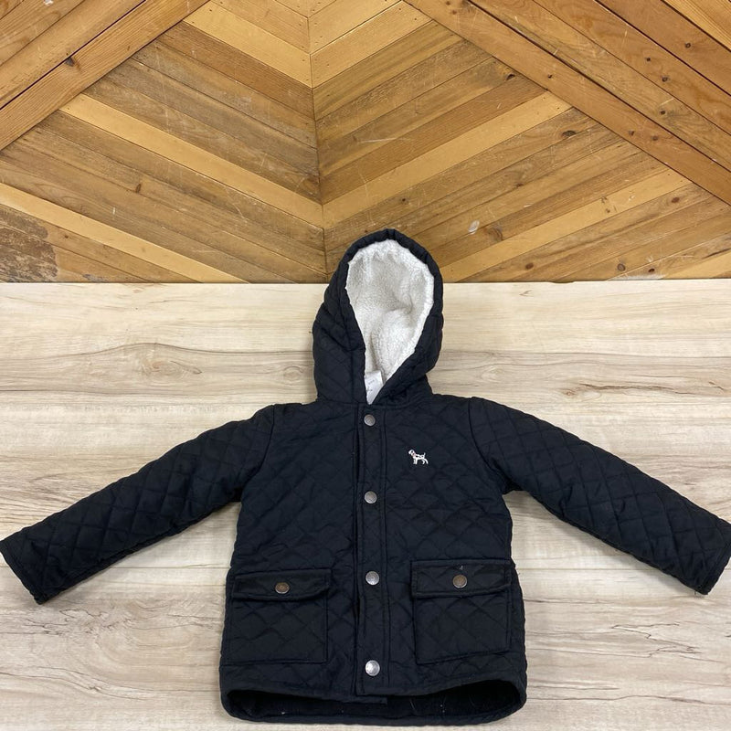 Little Me - Fleece Lined Jacket - MSRP $70: Black/White-children-3T