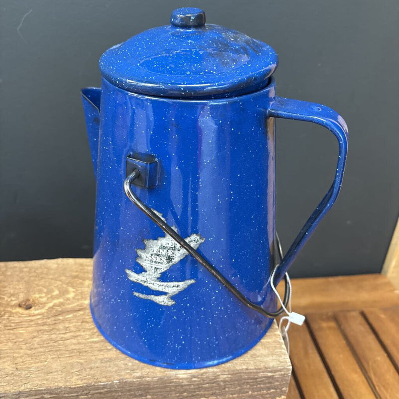 Enamelware Coffee Pot: blue-unisex-