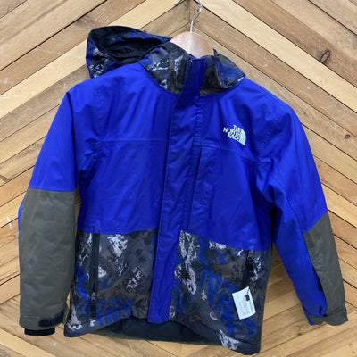 The North Face - Kids' Insulated Winter Ski Jacket - MSRP $ 170: Blue/Grey/Black-children-7/8