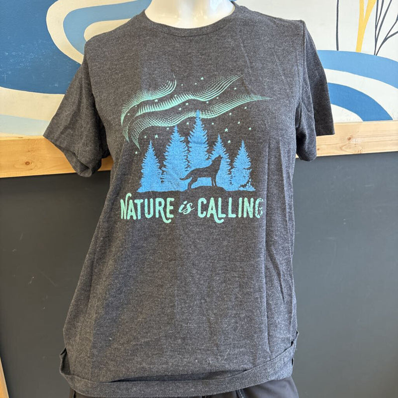 Nature is Calling - Graphic Tee: gray-unisex-SM