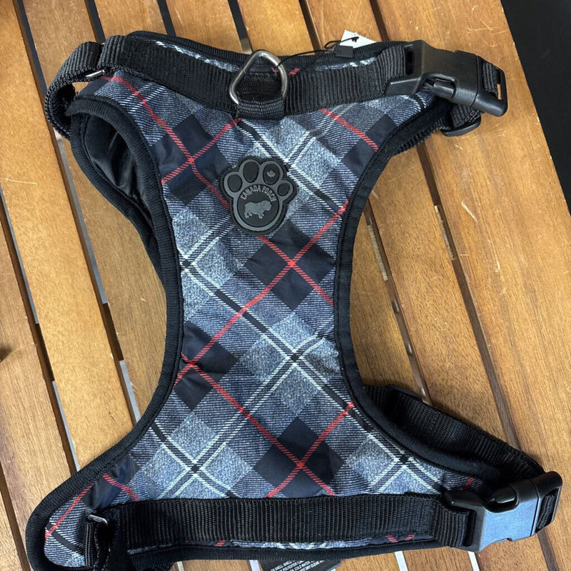 Canada Pooch - Dog Harness- MSRP $45 : Plaid (Black, Gray, Red)-unisex-large