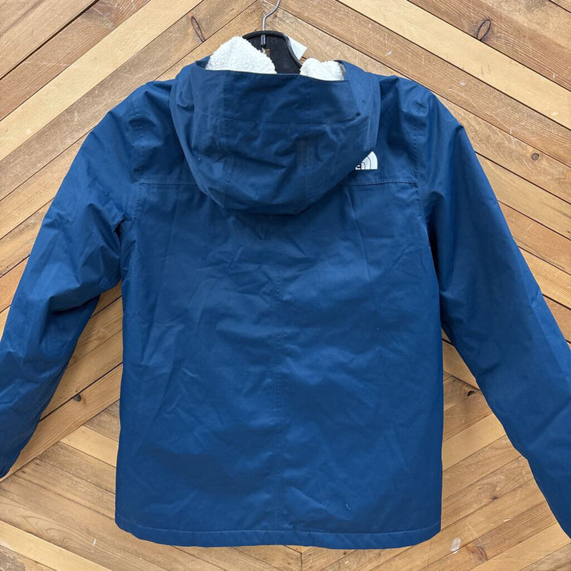 The North Face - Fleece Lined Rain jacket - MSRP $70: Blue/White-children-10/12Y