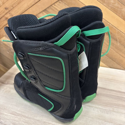Firefly - Youth Snowboard Boots: black and green-unisex-3Y