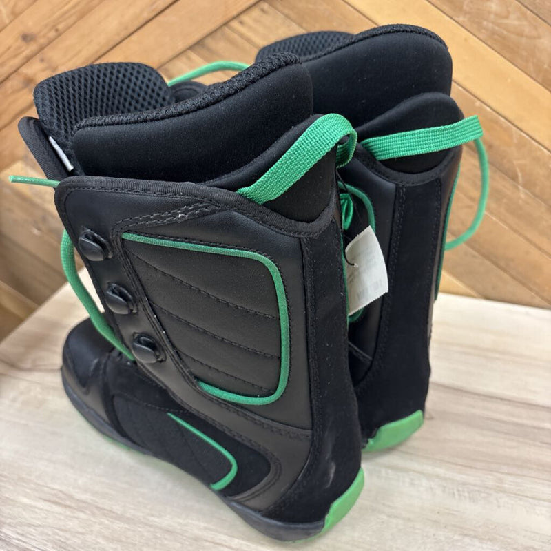 Firefly - Youth Snowboard Boots: black and green-unisex-3Y