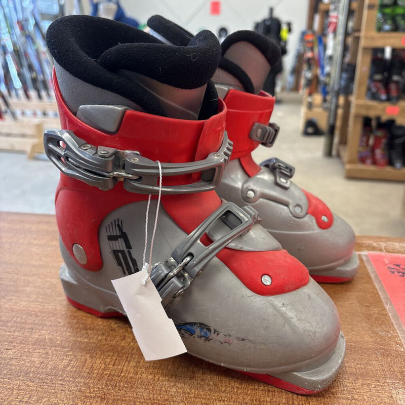 Salomon- Kids T2 Ski Boots: Red/Silver-unisex-19.0