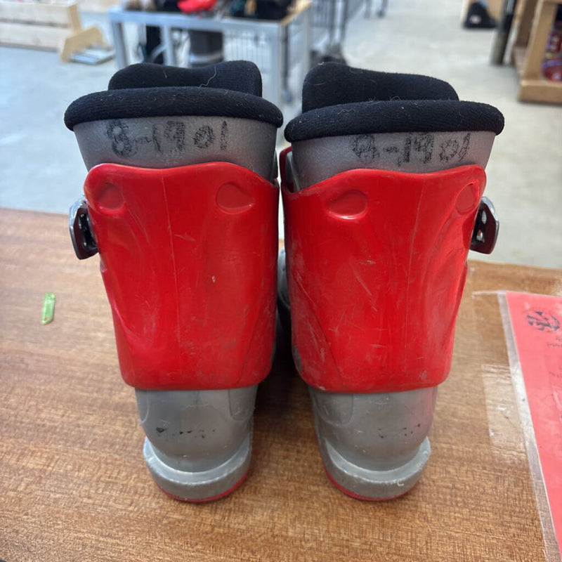 Salomon- Kids T2 Ski Boots: Red/Silver-unisex-19.0