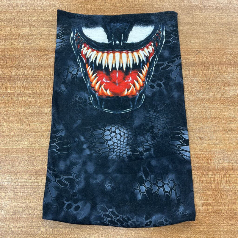 Printed Neck Buff: Black/Red/White-unisex-