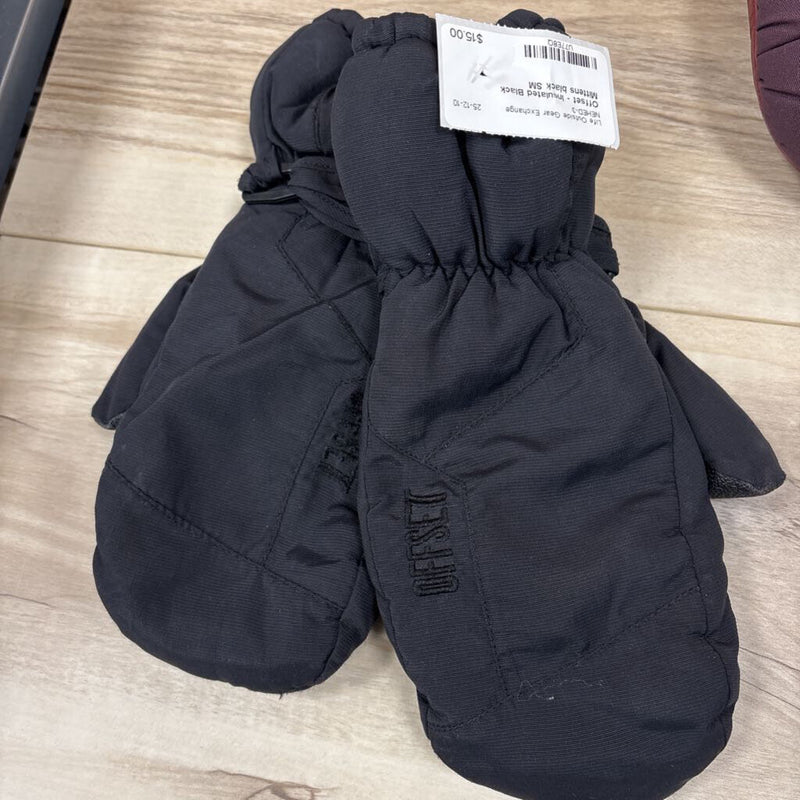 Offset - Insulated Black Mittens: black-unisex-SM