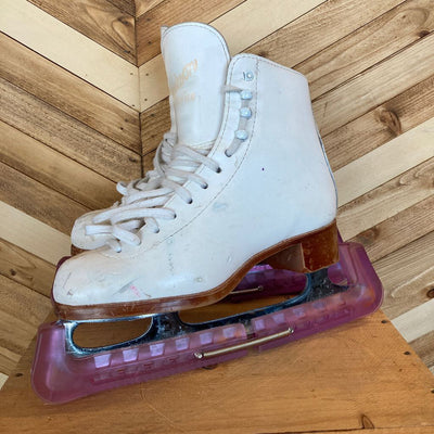 Kids White Figure Skates With Guards, Jackson Novice, Size 4, with guards MSRP $120: White-children-4