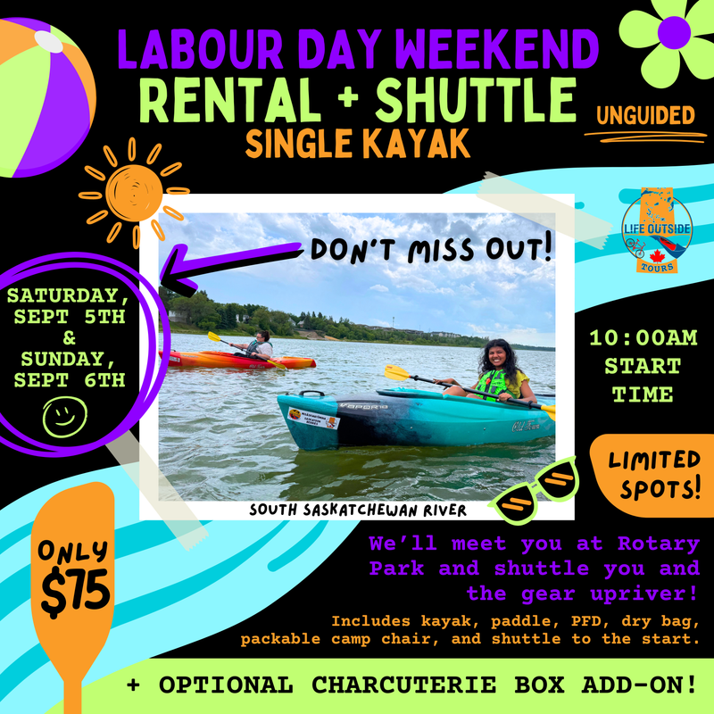 Labour Day Weekend! Special: Single Kayak Rental w/ Shuttle