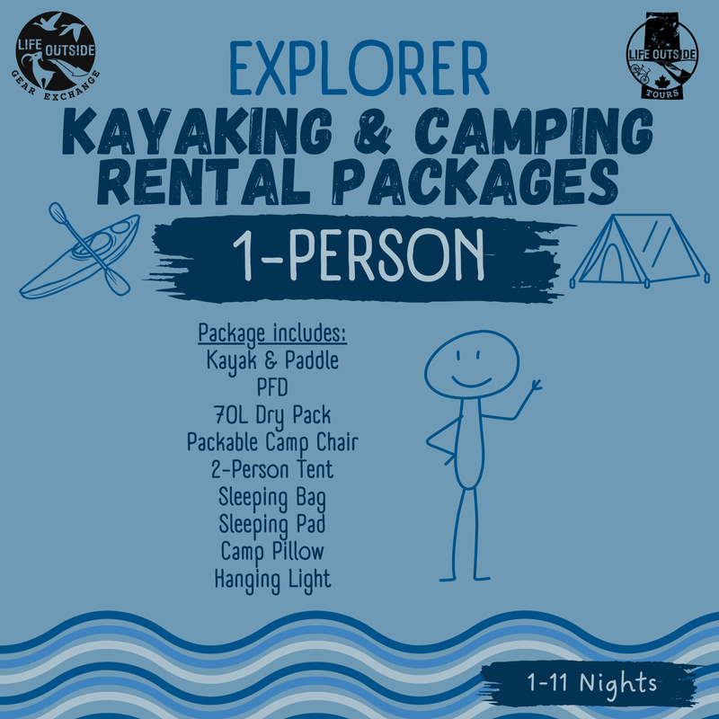 Explorer: 1-Person - Kayaking & Camping Gear Rental Package