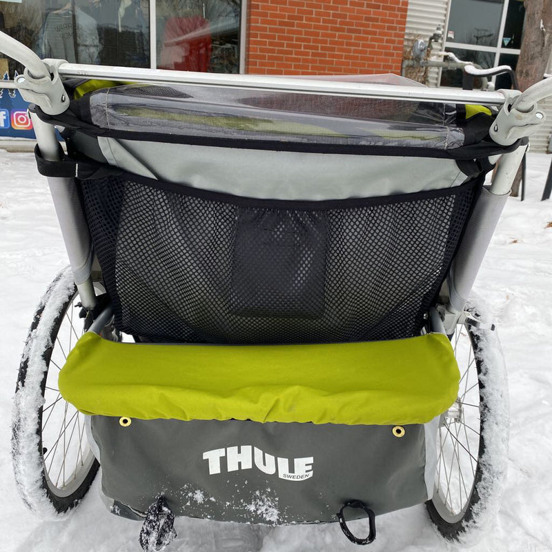 Thule- Chariot 2- Including Jogging Wheel, Flag, & Bike bar attachment- MSRP $1200: Avocado Green --Double