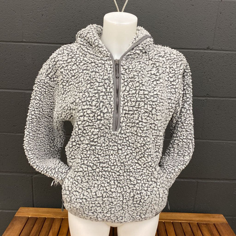 Eddie Bauer - high pile fleece - MSRP $90: white and grey-women-SM