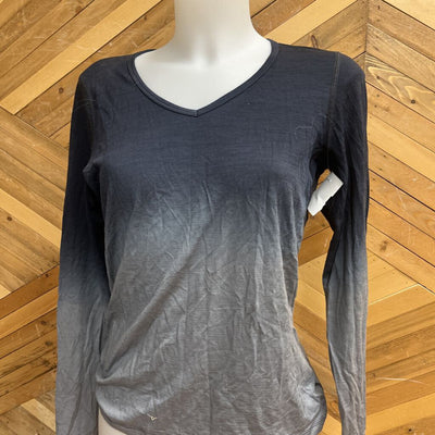 Icebreaker - 200 merino women's long sleeve baselayer - MSRP $125: grey and navy fade-women-LG