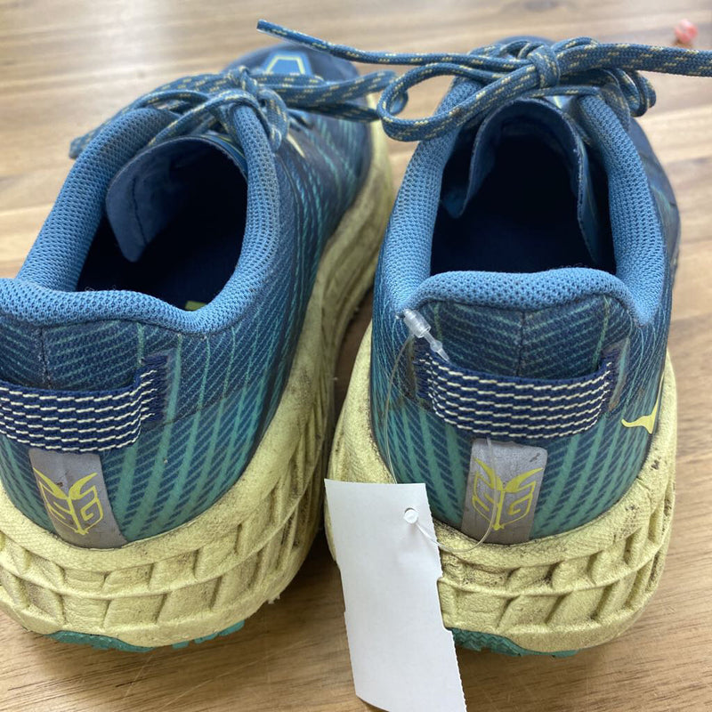 Hoka - Speedgoat 4 Trail Running Shoes - MSRP $190: Teal/Navy/Light Yellow-women-W9.5