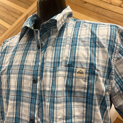 McKinley - Men Short Sleeve button T-shirt : White/Blue-men-XL