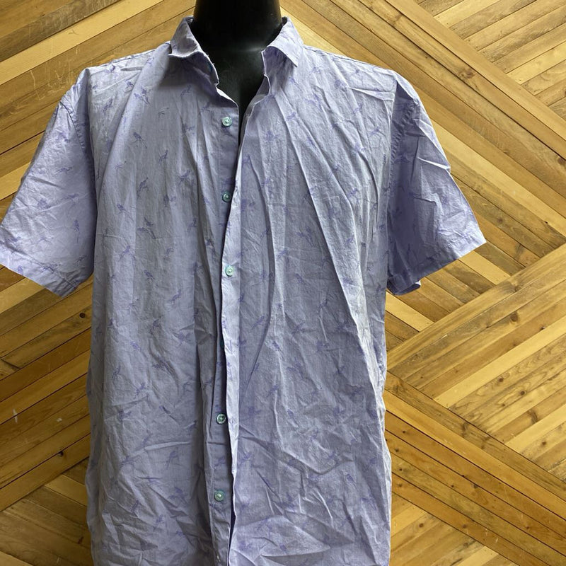 Tori Richard - Men button T-Shirt - MSRP $160: Purple-men-XXL