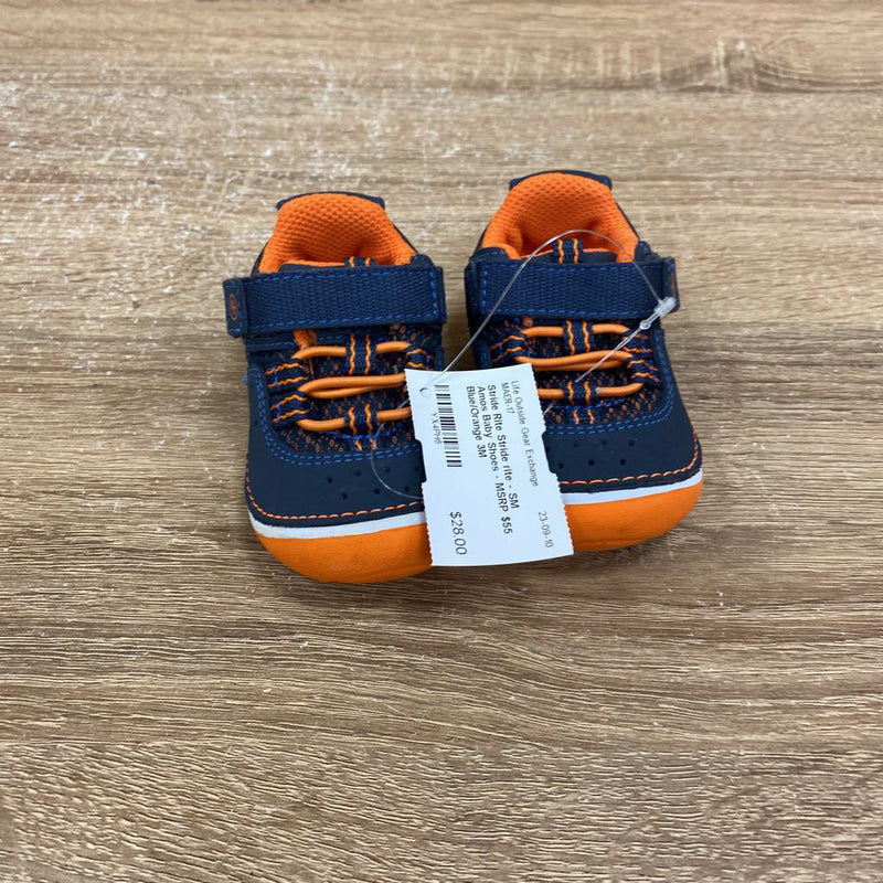 Stride rite - SM Amos Baby Shoes - MSRP $55: Blue/Orange-children-3M
