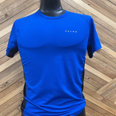 Falke - Men's Athletic T-Shirt - MSRP $35: Blue/Black-men-SM