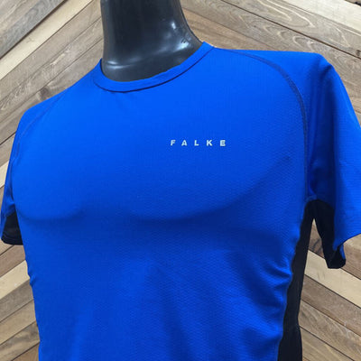 Falke - Men's Athletic T-Shirt - MSRP $35: Blue/Black-men-SM