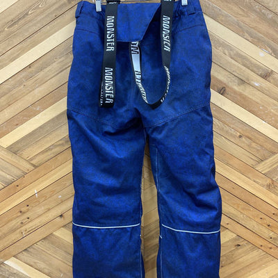 Monster - Kid's Snow Pants w/ Suspenders: Blue-children-14