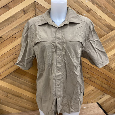 MEC - Men Button Up Short Sleeve Shirt - MSRP comp $65: Tan-men-MD