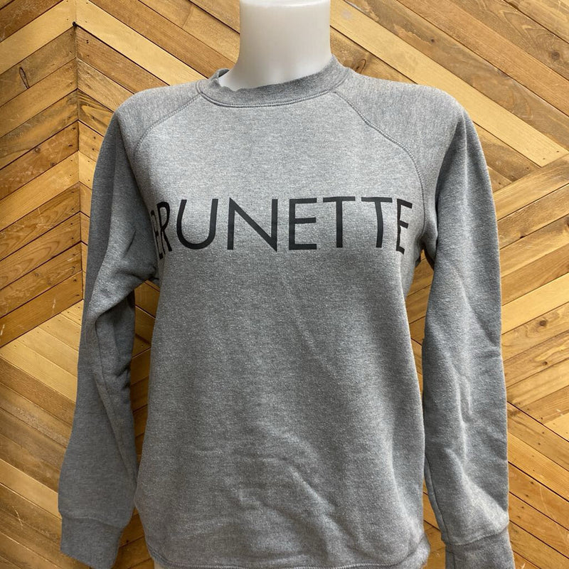 Brunette- crew neck sweater- MSRP$79: Grey --SM