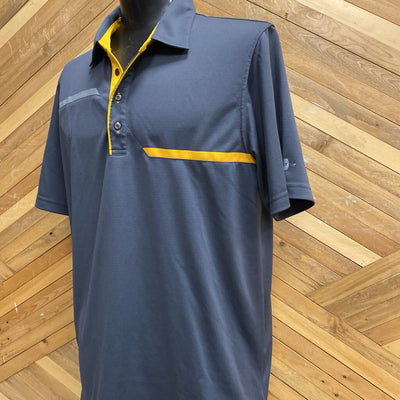Sunice - Men's Silver Athletic Polo Shirt: Grey/Yellow-men-LG