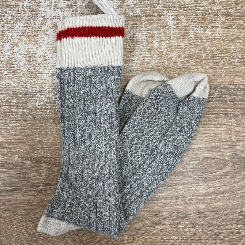 Great Northern - Socks - MSRP $15: Grey/White/Red-unisex-