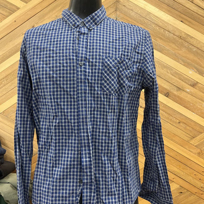 Ben Sherman - Men's Button-Up Shirt - MSRP comp $135: Blue/Grey-men-XL